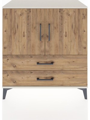 Dienni Hyperion Şifonyer Tek Raflı 2 Çekmeceli 2 Kapaklı 88X44X96 Aytaşı-Çam