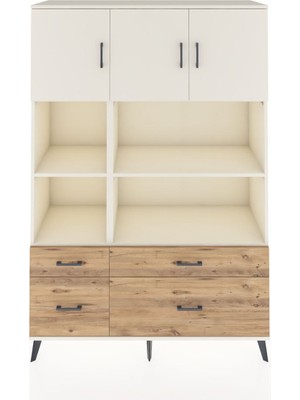 Dienni Hyperion Dolap 8 Raflı 4 Çekmeceli 3 Kapaklı 132X44X195 Aytaşı-Aytaşı/çam