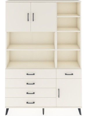 Dienni Arges Dolap 9 Raflı 5 Çekmeceli 3 Kapaklı 132X30X195 Aytaşı-Aytaşı/aytaşı