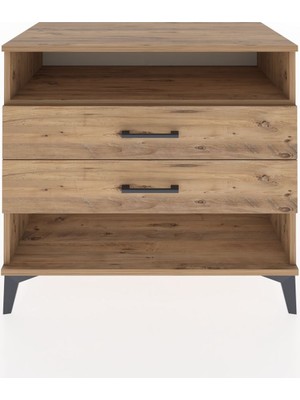 Dienni Hyperion Şifonyer Tek Raflı 2 Çekmeceli 88X44X80 Çam-Çam