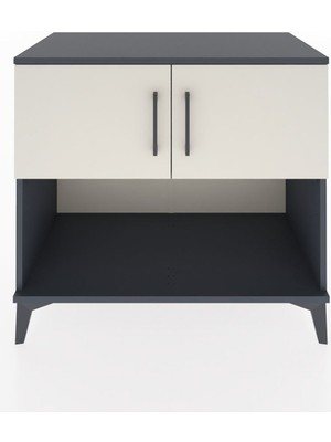 Dienni Hyperion Şifonyer Tek Raflı 2 Kapaklı 88X44X80 Antrasit-Aytaşı