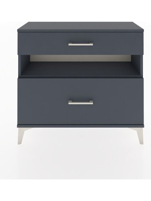 Dienni Arges Şifonyer Tek Raflı 2 Çekmeceli 88X30X80 Antrasit-Antrasit