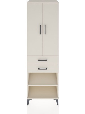 Dienni Hyperion Dolap 2 Raflı 2 Çekmeceli Tek Askılı 60X44X195 Aytaşı-Aytaşı