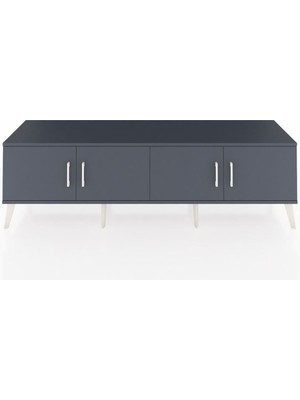 Dienni Hyperion Tv Ünitesi 2 Raflı 4 Kapaklı 176X44X51 Antrasit-Antrasit/çam