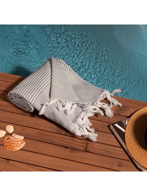 Storemax | Stripe |%100 Pamuklu Gri