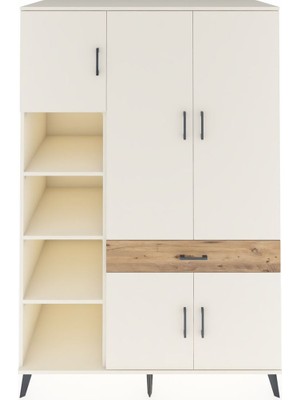 Dienni Kronos Dolap 8 Raflı Tek Çekmeceli 5 Kapaklı 132X59X195 Aytaşı-Aytaşı/çam