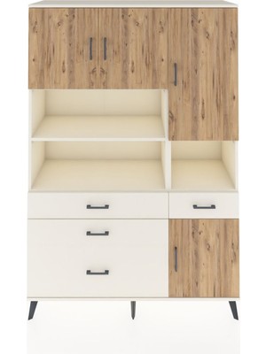 Dienni Hyperion Dolap 9 Raflı 4 Çekmeceli 4 Kapaklı 132X44X195 Aytaşı-Çam/aytaşı