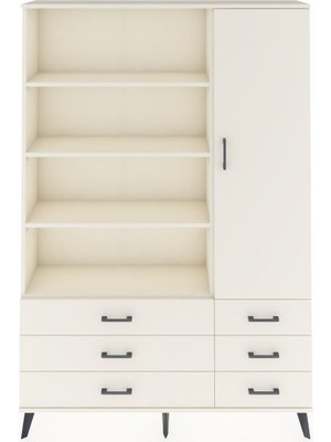Dienni Arges Dolap 8 Raflı 6 Çekmeceli Tek Kapaklı  132X30X195 Aytaşı-Aytaşı/aytaşı