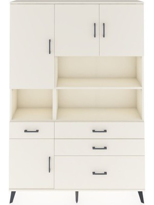 Dienni Arges Dolap 9 Raflı 4 Çekmeceli 4 Kapaklı 132X30X195 Aytaşı-Aytaşı/aytaşı