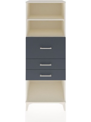 Dienni Hyperion Dolap 2 Raflı 3 Çekmeceli 60X44X163 Aytaşı-Antrasit