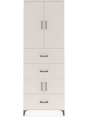 Dienni Arges Dolap 4 Raflı 3 Çekmeceli 4 Kapaklı 88X30X243 Aytaşı-Aytaşı