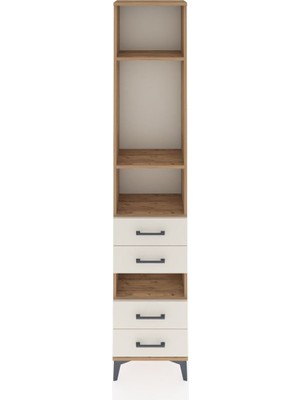 Dienni Arges Dolap 4 Raflı 4 Çekmeceli 44X30X221 Çam-Aytaşı