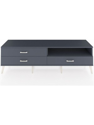 Dienni Hyperion Tv Ünitesi Tek Raflı 3 Çekmeceli  176X44X51 Antrasit-Antrasit/antrasit