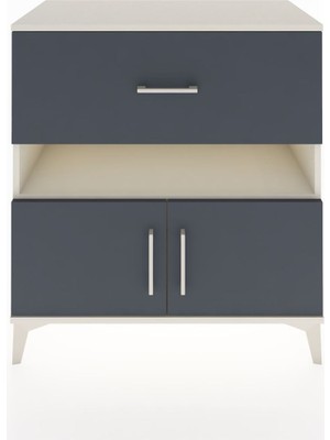 Dienni Hyperion Şifonyer Tek Raflı Tek Çekmeceli 2 Kapaklı 88X44X96 Aytaşı-Antrasit