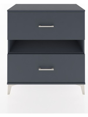 Dienni Hyperion Şifonyer Tek Raflı 2 Çekmeceli 88X44X96 Antrasit-Antrasit