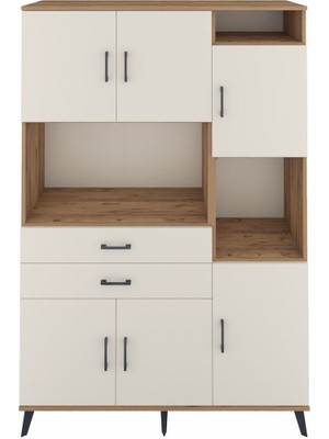 Dienni Hyperion Dolap 9 Raflı 2 Çekmeceli 6 Kapaklı 132X44X195 Çam-Aytaşı/aytaşı