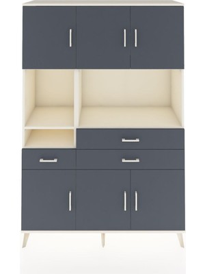 Dienni Hyperion Dolap 9 Raflı 3 Çekmeceli 6 Kapaklı 132X44X195 Aytaşı-Antrasit/antrasit