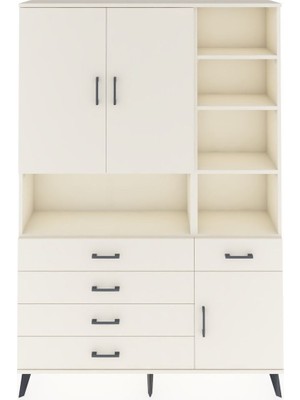 Dienni Arges Dolap 8 Raflı 5 Çekmeceli 3 Kapaklı 132X30X195 Aytaşı-Aytaşı/aytaşı