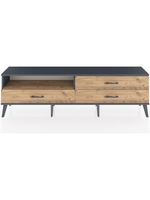 Dienni Arges Tv Ünitesi Tek Raflı 3 Çekmeceli  176X30X51 Antrasit-Çam/çam