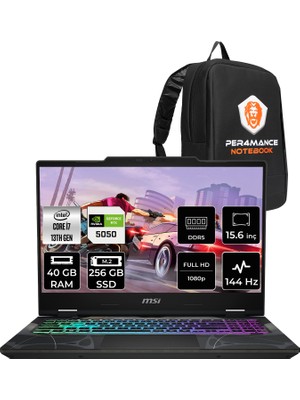 MSI Msı Cyborg 15 Intel Core I7 13620H 40GB 256GB SSD RTX5050/8GB 15.6" Fhd 144Hz Fdos Taşınabilir Bilgisayar & Per4 Çanta B13WEKG613XTRP325