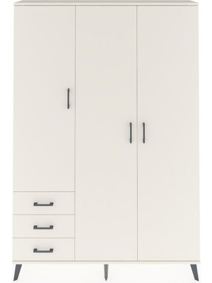 Dienni Arges Dolap 6 Raflı 3 Çekmeceli Tek Askılı 132X30X195 Aytaşı-Aytaşı/aytaşı