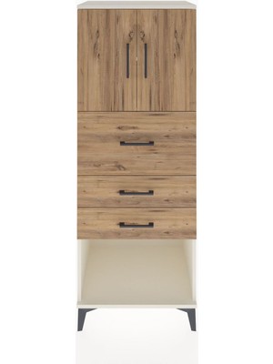 Dienni Hyperion Dolap 2 Raflı 3 Çekmeceli 2 Kapaklı 60X44X163 Aytaşı-Çam