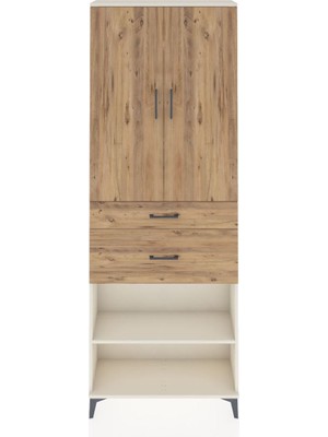 Dienni Arges Dolap 4 Raflı 2 Çekmeceli 2 Kapaklı 88X30X243 Aytaşı-Çam