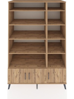 Dienni Kronos Dolap 10 Raflı 3 Kapaklı 132X59X195 Çam-Çam/çam