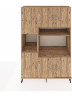 Dienni Kronos Dolap 9 Raflı 6 Kapaklı 132X59X195 Çam-Çam/çam