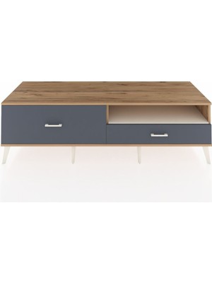 Dienni Kronos Tv Ünitesi Tek Raflı 2 Çekmeceli  176X59X51 Çam-Aytaşı/antrasit