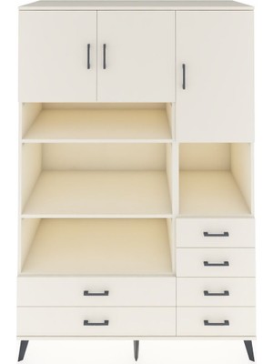 Dienni Kronos Dolap 9 Raflı 6 Çekmeceli 3 Kapaklı 132X59X195 Aytaşı-Aytaşı/aytaşı