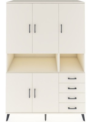 Dienni Kronos Dolap 7 Raflı 4 Çekmeceli 5 Kapaklı 132X59X195 Aytaşı-Aytaşı/aytaşı