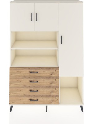 Dienni Hyperion Dolap 8 Raflı 4 Çekmeceli 3 Kapaklı 132X44X195 Aytaşı-Aytaşı/çam