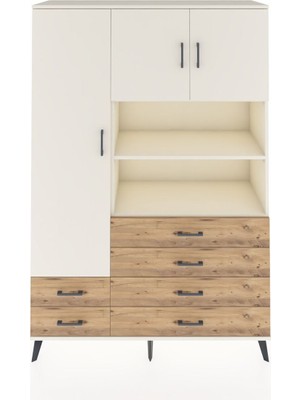 Dienni Hyperion Dolap 8 Raflı 6 Çekmeceli 3 Kapaklı 132X44X195 Aytaşı-Aytaşı/çam