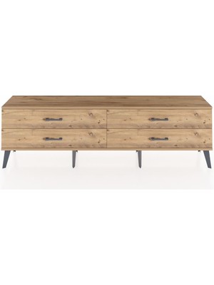 Dienni Arges Tv Ünitesi 4 Çekmeceli  176X30X51 Antrasit-Çam/çam