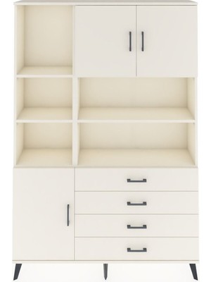Dienni Arges Dolap 8 Raflı 4 Çekmeceli 3 Kapaklı 132X30X195 Aytaşı-Aytaşı/aytaşı