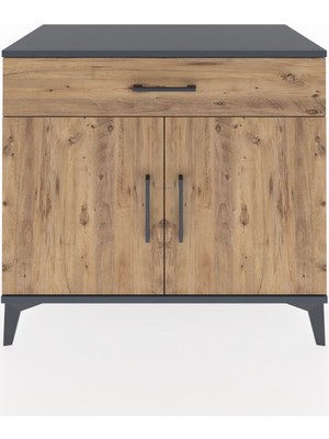 Dienni Hyperion Şifonyer Tek Çekmeceli 2 Kapaklı 88X44X80 Antrasit-Çam