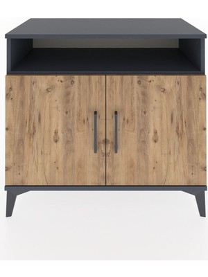 Dienni Hyperion Şifonyer Tek Raflı 2 Kapaklı 88X44X80 Antrasit-Çam