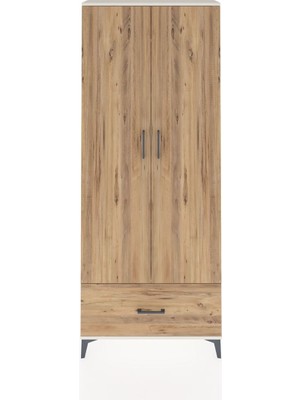 Dienni Arges Dolap 2 Raflı Tek Çekmeceli Tek Askılı 88X30X221 Aytaşı-Çam