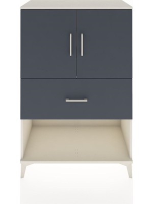 Dienni Hyperion Dolap 2 Raflı Tek Çekmeceli 2 Kapaklı 88X44X134 Aytaşı-Antrasit