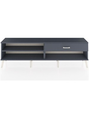 Dienni Arges Tv Ünitesi Tek Raflı Tek Çekmeceli  176X30X51 Antrasit-Antrasit/antrasit
