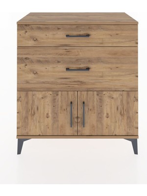 Dienni Hyperion Şifonyer 2 Çekmeceli 2 Kapaklı 88X44X96 Çam-Çam