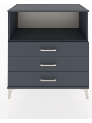 Dienni Hyperion Şifonyer Tek Raflı 3 Çekmeceli 88X44X96 Antrasit-Antrasit