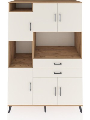 Dienni Kronos Dolap 8 Raflı 2 Çekmeceli 6 Kapaklı 132X59X195 Çam-Aytaşı/aytaşı