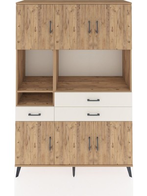Dienni Hyperion Dolap 9 Raflı 3 Çekmeceli 6 Kapaklı 132X44X195 Çam-Çam/aytaşı
