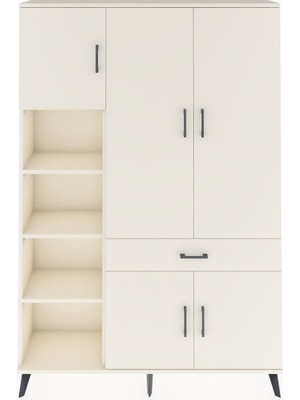 Dienni Arges Dolap 8 Raflı Tek Çekmeceli 5 Kapaklı 132X30X195 Aytaşı-Aytaşı/aytaşı