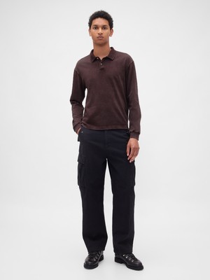 Gap Erkek Kahverengi Heavyweight Jersey Polo T-Shirt