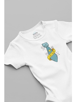 Overoz Organik %100 Pamuk I Love You Dad Baba Baskılı Bebek Body Çıtçıtlı Badi Zıbın Tulum 5678