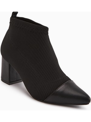 Limoya Daly Siyah Streç Topuklu Bot Kadın