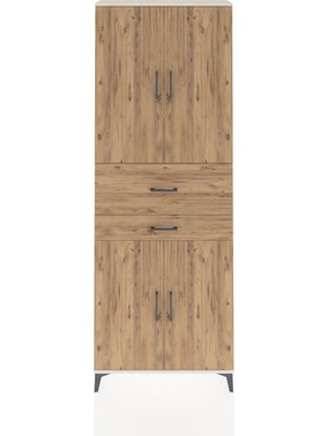 Dienni Arges Dolap 4 Raflı 2 Çekmeceli 4 Kapaklı 88X30X243 Aytaşı-Çam